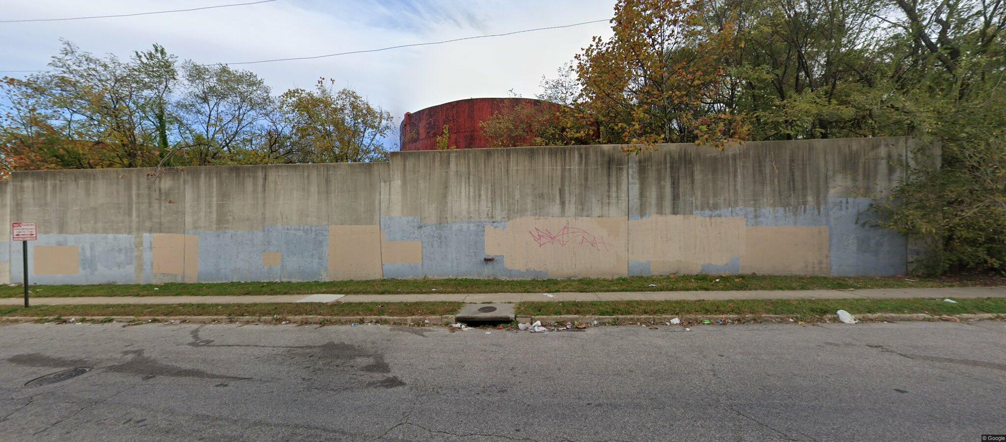 Map of two big storage tanks